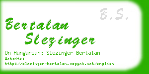 bertalan slezinger business card